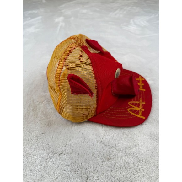 1981 McDonalds McRib Pig Face Trucker Hat Vintage Retro Yellow Mesh Red Rare - Picture 3 of 5